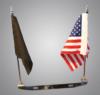 LICENSE PLATE MOUNTED DOUBLE FLAG HOLDER